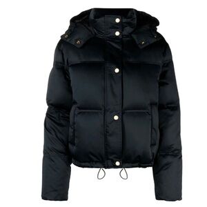 Lauren Ralph Lauren Black Plus Size Satin Puffer Jacket 2X NWT
